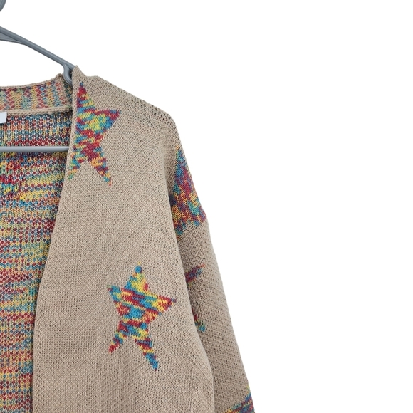 Royal + Reese Women's Pentagram Pattern Open Front Knit Cardigan - M - Picture 3 of 8